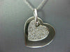 ANTIQUE .93CT DIAMOND 14KT WHITE GOLD 3D PAVE DOUBLE HEART LOVE PENDANT #1708