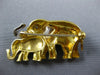ESTATE LARGE .04CT DIAMOND 18KT 2 TONE GOLD 3D MOTHER & BABY ELEPHANT BROOCH PIN