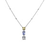 7.05CT DIAMOND & AAA MULTI COLOR SAPPHIRE 18K WHITE GOLD 3D BY THE YARD NECKLACE