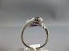 LARGE 3.57CT DIAMOND & AAA AMETHYST 14KT WHITE GOLD 3D DOUBLE CIRCULAR LOVE RING