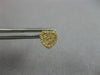 ESTATE .16CT DIAMOND 14KT YELLOW GOLD 3D PAVE HEART SHAPE CLASSIC STUD EARRINGS