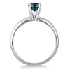 ESTATE .30CT BLUE DIAMOND 14KT WHITE GOLD 3D CLUSTER SOLITAIRE ENGAGEMENT RING