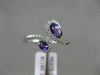 ESTATE WIDE .71CT DIAMOND & AAA OVAL AMETHYST 14KT WHITE GOLD 3D SNAKE LOVE RING