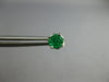 ESTATE .60CT AAA EMERALD 14KT WHITE GOLD 3D ROUND 4 PRONG STUD EARRINGS #27749