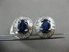 ESTATE 3.38CT DIAMOND & AAA SAPPHIRE 18K WHITE GOLD OVAL HALO CLIP ON EARRINGS