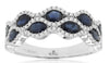 2.11CT DIAMOND & AAA SAPPHIRE 14KT WHITE GOLD 3D OVAL & ROUND ANNIVERSARY RING