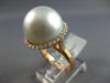 LARGE .44CT DIAMOND & AAA SOUTH SEA PEARL 18KT ROSE GOLD 3D ROUND HALO FUN RING