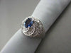 ANTIQUE WIDE DIAMOND & AAA SAPPHIRE 2.70CT 14KT WHITE GOLD COCKTAIL RING