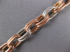 ESTATE LONG .96CT DIAMOND 14KT WHITE & ROSE GOLD OVAL LINK TOGGLE LOVE BRACELET