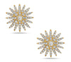 ESTATE .80CT DIAMOND 18KT YELLOW GOLD 3D CLASSIC SNOWFLAKE FLOWER STUD EARRINGS
