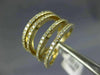 ESTATE .99CT DIAMOND 14KT YELLOW GOLD 4 ROW OPEN SEMI ETERNITY ANNIVERSARY RING