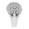 LARGE 1.05CT DIAMOND 18KT WHITE GOLD 3D MULTI FLOWER HEXAGON DOME SHAPE FUN RING