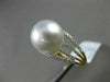 ESTATE .32CT DIAMOND 14KT WHITE & YELLOW GOLD AAA SOUTH SEA PEARL MULTI ROW RING