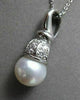 ESTATE .24CT DIAMOND & AAA SOUTH SEA PEARL 14KT WHITE GOLD PENDANT & CHAIN 19615