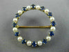 ANTIQUE LARGE .80CT AAA SAPPHIRE & SOUTH SEA PEARL 14K YELLOW GOLD 3D PIN BROOCH