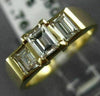 ANTIQUE .76CT ASSCHER DIAMOND 14KT YELLOW GOLD PAST PRESENT FUTURE RING #22009