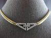 .60CT DIAMOND 14K 2 TONE GOLD TRIANGULAR LOVE KNOT SOLID ITALIAN NECKLACE #28221