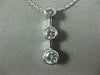 ESTATE .68CT DIAMOND 14K WHITE GOLD 3D 3 STONE PAST PRESENT FUTURE PENDANT #9508