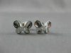 ANTIQUE .16CT DIAMOND BUTTERFLY 3D 18KT WHITE GOLD EARRINGS ELEGANT!! #1780