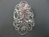 ESTATE WIDE .18CT ROUND DIAMOND 14KT WHITE GOLD CLASSIC OPEN FLOWER ETOILE RING