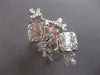 ESTATE EXTRA LARGE 4.08CT DIAMOND 18KT WHITE GOLD 3D MULTI FLOWER COCKTAIL RING
