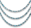 EXTRA LARGE 121.19CT AAA AQUAMARINE 14K WHITE GOLD OVAL & BAGUETTE LOVE NECKLACE