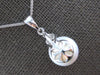 .08CT DIAMOND & SOUTH SEA PEARL 14KT WHITE GOLD FLOWER 3 STONE FLOATING PENDANT