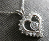 ESTATE .58CT DIAMOND 14KT WHITE GOLD CLASSIC SOLITAIRE HEART LOVE PENDANT 26888