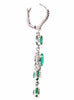 LARGE 5.52CT DIAMOND & AAA EMERALD 18KT WHITE GOLD OVAL & ROUND FLOWER EARRINGS