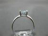 ESTATE .80CT AAA AQUAMARINE 14KT WHITE GOLD 3D SQUARE SOLITAIRE PROMISE RING