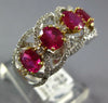 LARGE 2.82CT DIAMOND & AAA RUBY 18KT 2 TONE GOLD OVAL & ROUND ANNIVERSARY RING