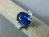 ESTATE 5.74CT DIAMOND & AAA CEYLON SAPPHIRE 14KT WHITE GOLD OVAL ENGAGEMENT RING
