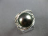 LARGE .50CT DIAMOND & AAA TAHITIAN PEARL 14KT WHITE GOLD CRISS CROSS SWIRL RING