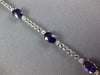 7.04CT DIAMOND & AAA AMETHYST 14KT WHITE GOLD 3D OVAL & ROUND TENNIS BRACELET