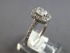 ESTATE .60CT DIAMOND 14KT WHITE GOLD ROUND & CUSHION HALO SQUARE ENGAGEMENT RING