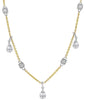 .59CT DIAMOND 14K 2 TONE GOLD 3D ROUND & BAGUETTE TEAR DROP BY THE YARD NECKLACE