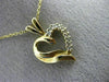 ESTATE SMALL .15CT DIAMOND 14KT YELLOW GOLD 3D CLASSIC OPEN HEART PENDANT #23624