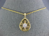 ESTATE .19CT DIAMOND 18KT YELLOW GOLD 3D FLOWER OPEN TEAR DROP PENDANT