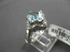 ESTATE LARGE 2.28CTW DIAMOND & AAA AQUAMARINE 14KT WHITE GOLD STAR FLORAL RING