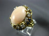 LARGE 1.50CT DIAMOND AAA SAPPHIRE & CORAL 18KT YELLOW GOLD OVAL FLOWER FUN RING