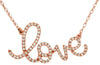 ESTATE .25CT DIAMOND 14KT ROSE GOLD 3D CLASSIC LOVE NECKLACE