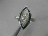 ANTIQUE .75CT OLD MINE DIAMOND SAPPHIRE 18K W GOLD FILIGREE COCKTAIL RING #20411