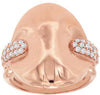 ESTATE LARGE .30CT DIAMOND 14KT ROSE GOLD 3D ROUND OVAL DOME SHAPE FUN RING