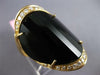 ESTATE EXTRA LARGE .45CT DIAMOND & AAA BLACK ONYX 14KT YELLOW GOLD OVAL FUN RING