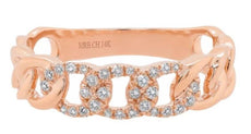 .17CT DIAMOND 14KT ROSE GOLD 3D MULTI LINK PAST PRESENT FUTURE ANNIVERSARY RING