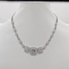 8.56CT DIAMOND 18KT WHITE GOLD MULTI SHAPE PAST PRESENT FUTURE ETERNITY NECKLACE