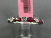ESTATE 1.03CT DIAMOND & AAA RUBY 18KT WHITE GOLD SEMI ETERNITY ANNIVERSARY RING