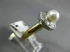 ESTATE DIAMOND 6MM SOUTH SEA PEARL 14K 2 TONE GOLD HALF MOON COCKTAIL RING 21072