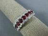WIDE 1.70CT DIAMOND & AAA RUBY 18KT WHITE GOLD 3D 3 ROW WEDDING ANNIVERSARY RING