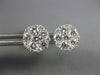 ESTATE LARGE 1.64CT DIAMOND 18KT WHITE GOLD 3D CLUSTER INVISIBLE STUD EARRINGS